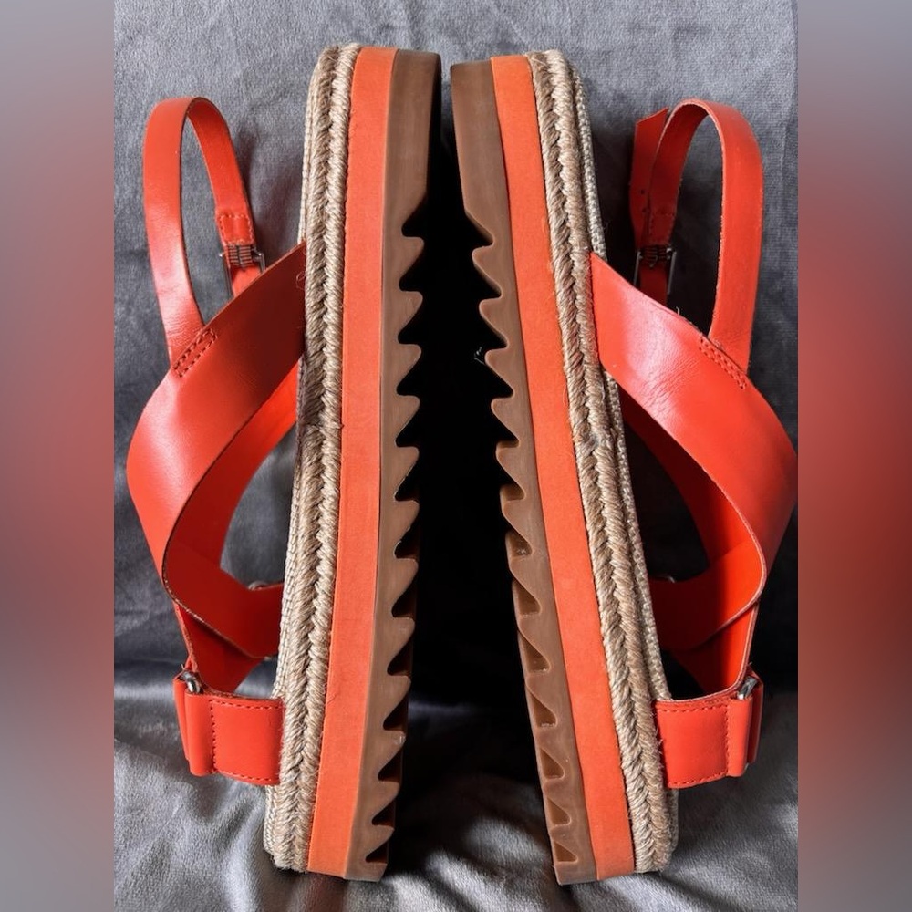 Schultz The Rachel’s Flame Orange BOHO Leather Sandals, worn once